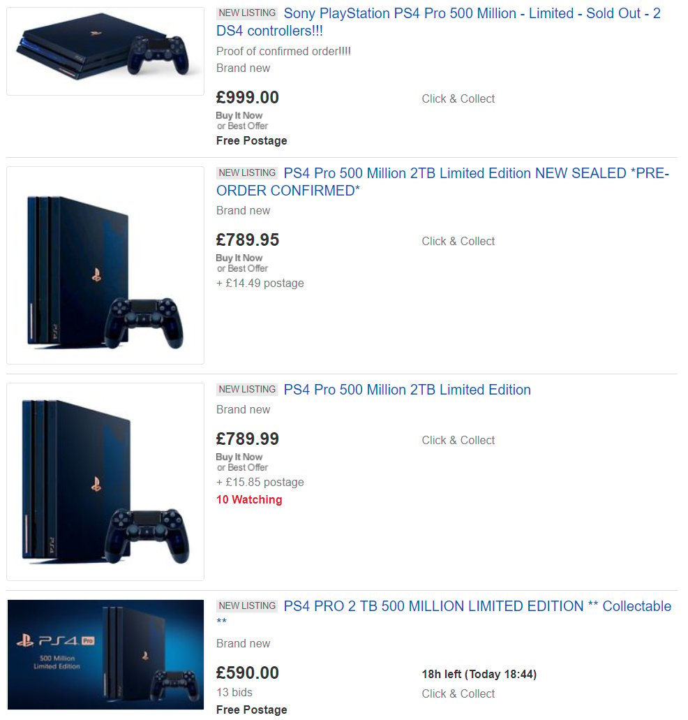 Scalpers Are Already Cashing in on the PS4 Pro 500 Million System