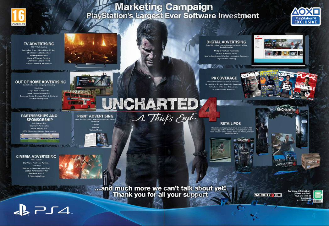 Uncharted 4 Will Score Playstation S Largest Ever