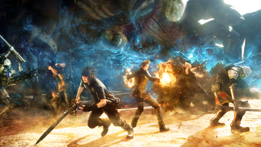 Final Fantasy XV Key Art Characters in Battle