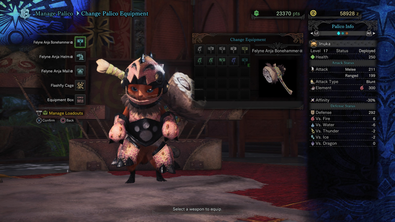 Monster Hunter World Palico Equipment All High And Low