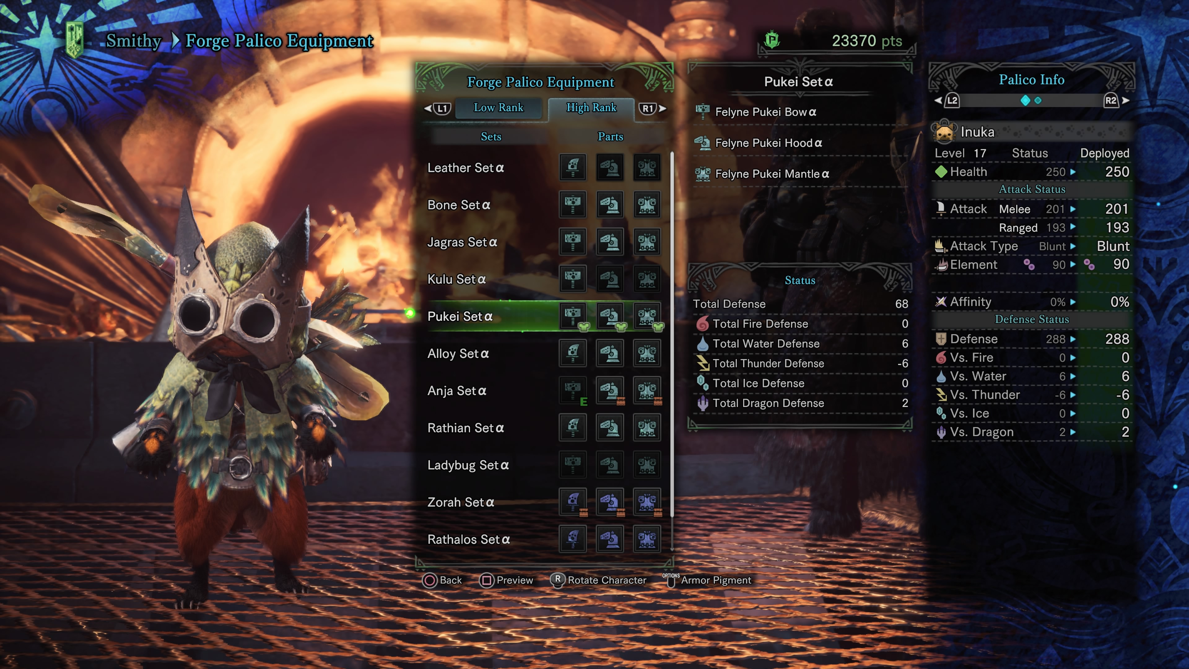 Monster Hunter World Palico Equipment All High and Low Rank Armor