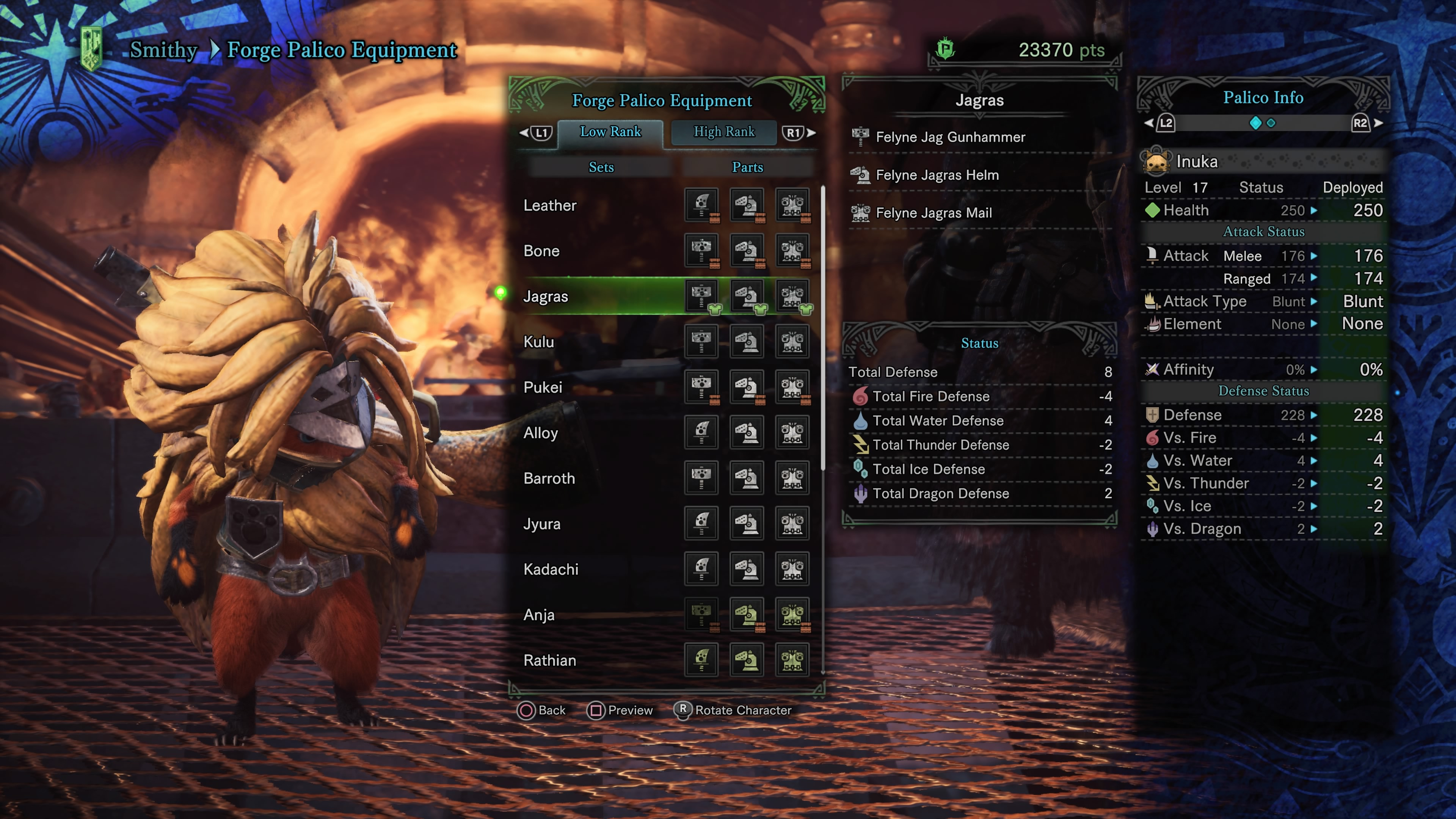 Monster Hunter World Palico Equipment All High and Low Rank Armor
