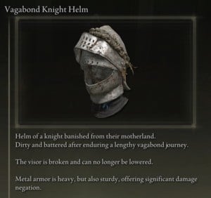 Elden Ring: 모든 풀 아머 세트 - Vagabond Knight 세트 - Vagabond Knight Helm