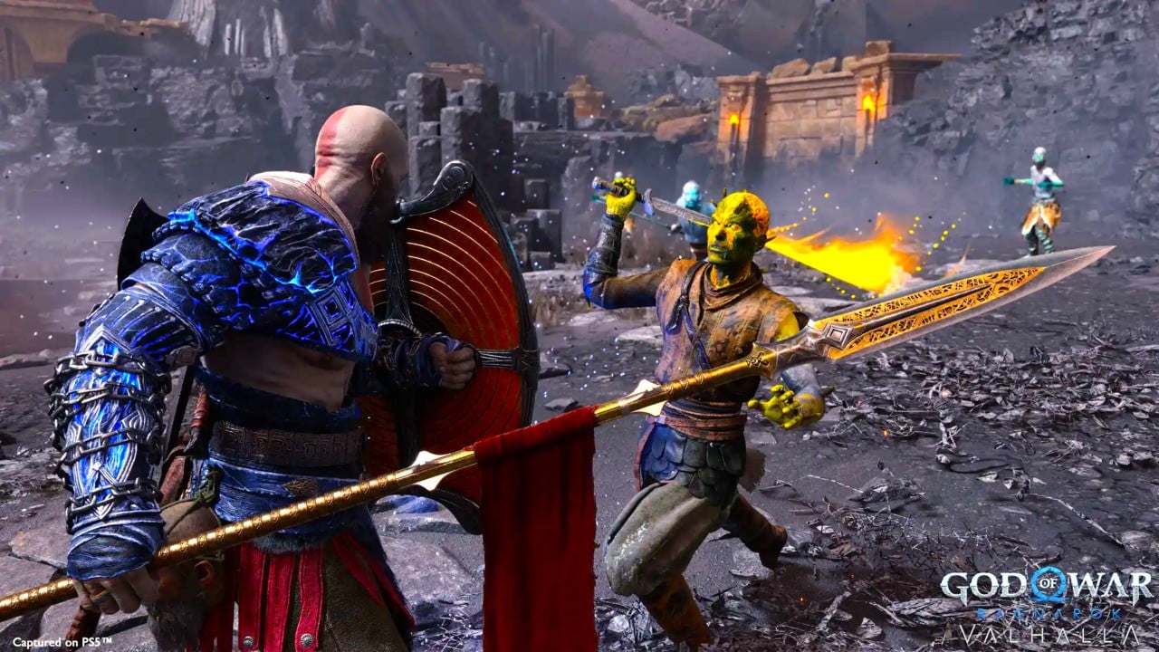 God of War Ragnarok: Valhalla تجري أحداثها بعد اللعبة الرئيسية حيث يواجه Kratos ماضيه في قصة شخصية.