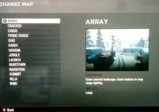 Call Of Duty: Black Ops Multiplayer Maps Titled In Leaked Screenshot