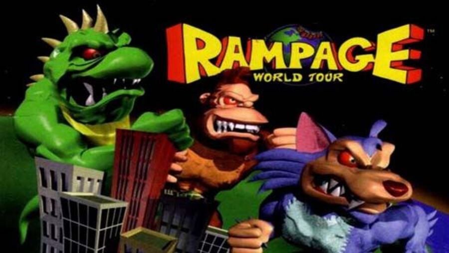 What are the names of the playable monsters in PS1 title Rampage: World Tour?