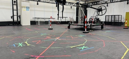 A wide-angle view of Pearl Abyss' motion capture studio