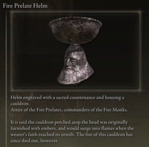 Elden Ring: 모든 풀 아머 세트 - Fire Prelate 세트 - Fire Prelate Helm