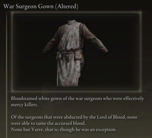 Elden Ring: All Full Armour Sets - War Surgeon Set - War Surgeon Gown (Altered)