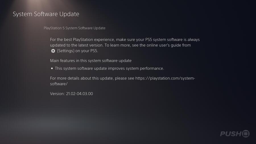 Actualización de firmware de PS5 21.02-04.03.00