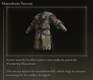 Elden Ring: All Partial Armour Sets - Mausoleum Set - Mausoleum Surcoat