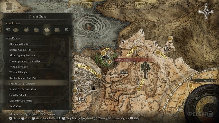 Elden Ring: All Site of Grace Locations - Altus Plateau - Shaded Castle Ramparts