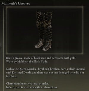 Elden Ring: 모든 풀 아머 세트 - Maliketh's Set - Maliketh's Greaves