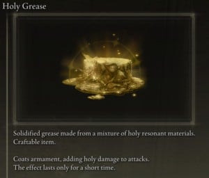 Elden Ring: All Crafting Recipes - Consumables - Holy Grease