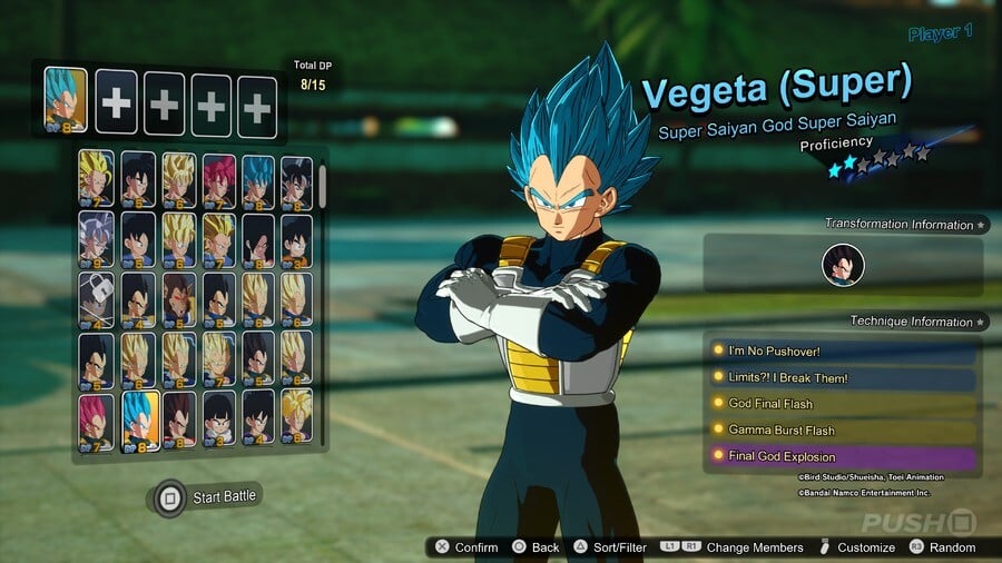 Vegeta (Super) Super Saiyan God Super Saiyan 1