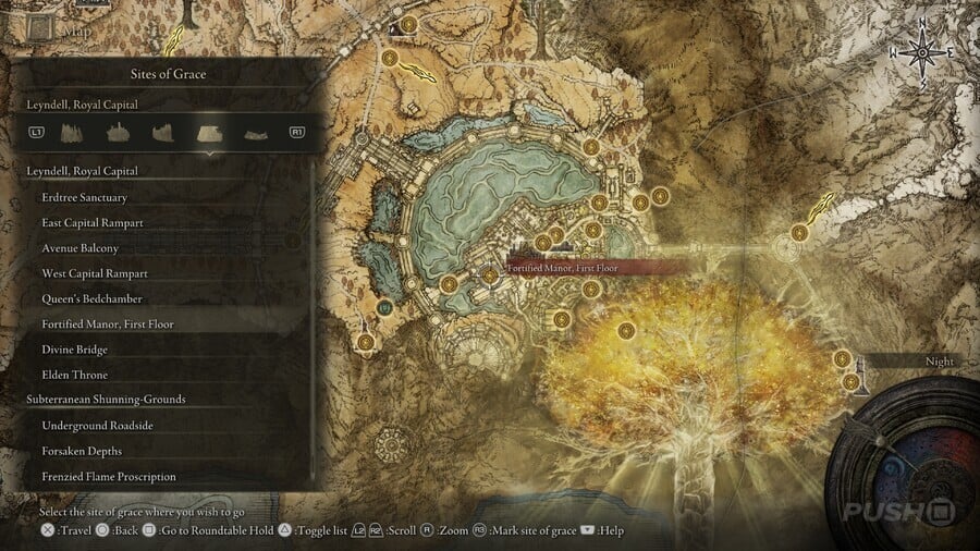 Elden Ring: All Site of Grace Locations - Leyndell, Royal Capital - Fortified Manor, First Floor
