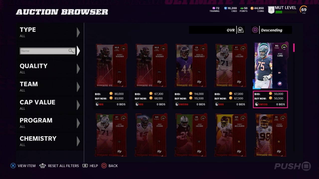 mut card prices ps5