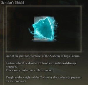 Elden Ring: Support Sorceries - Scholar's Shield