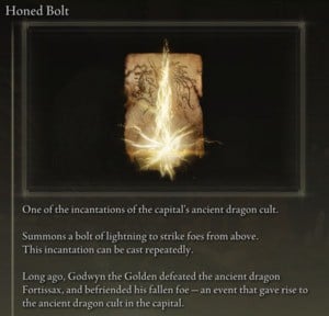 Elden Ring: Offensive Incantations - Honed Bolt