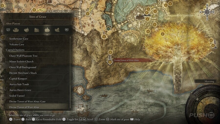 Elden Ring: All Site of Grace Locations - Leyndell, Royal Capital - Divine Tower of West Altus