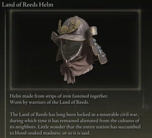 Elden Ring: 모든 풀 아머 세트 - 사무라이 세트 - Land of Reeds Helm
