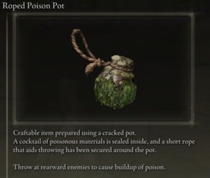 Elden Ring: All Crafting Recipes - Throwing Pots - Roped Poison Pot