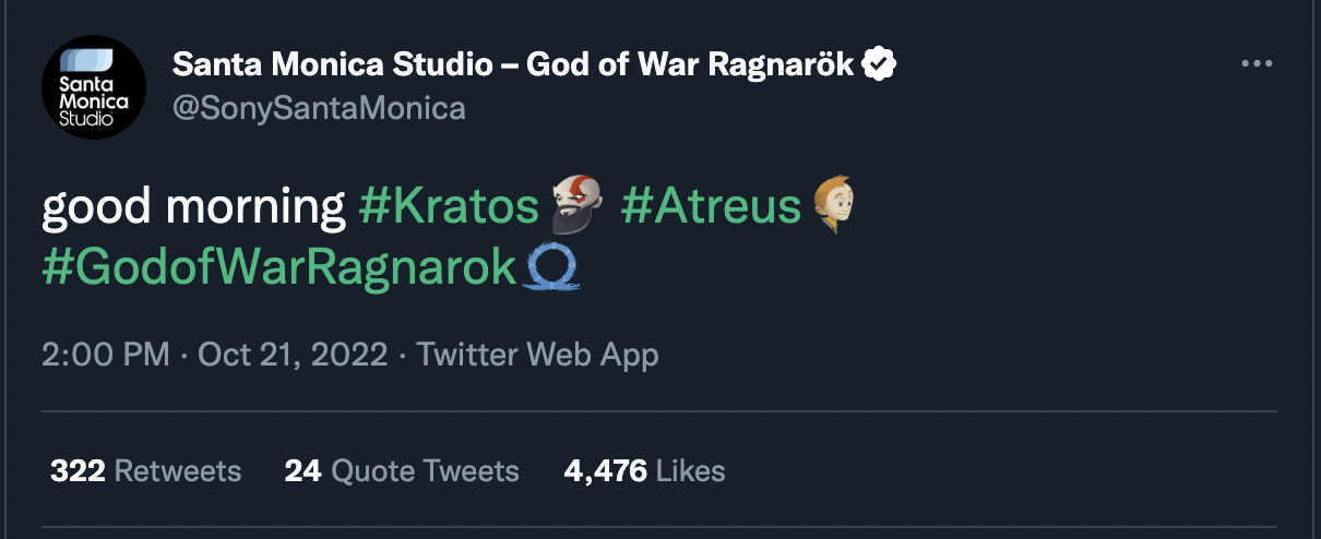 God of War Ragnarok Hashtag Emojis