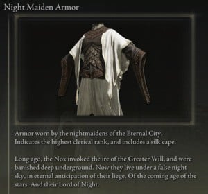 Elden Ring: All Partial Armour Sets - Night Maiden Set - Night Maiden Armor