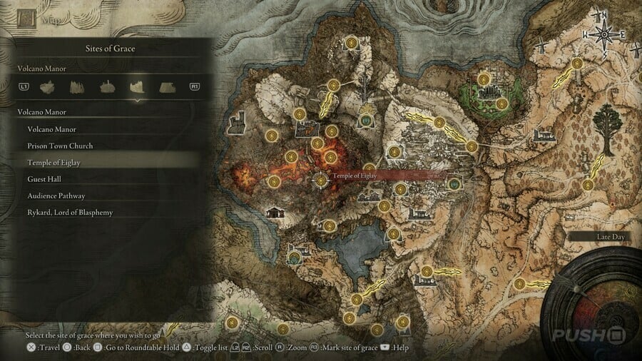 Elden Ring: All Site of Grace Locations - Volcano Manor - Temple of Eiglay