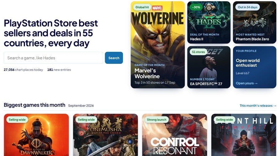 This Incredible New PS5 Website Tracks PS Store Sales Data Around the World and Your Personal Play History 1
