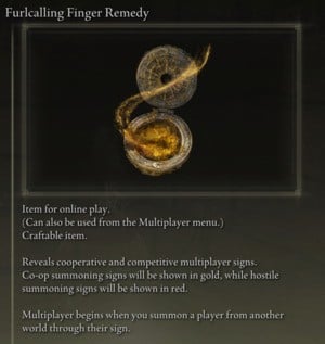 Elden Ring: All Crafting Recipes - Consumables - Furlcalling Finger Remedy