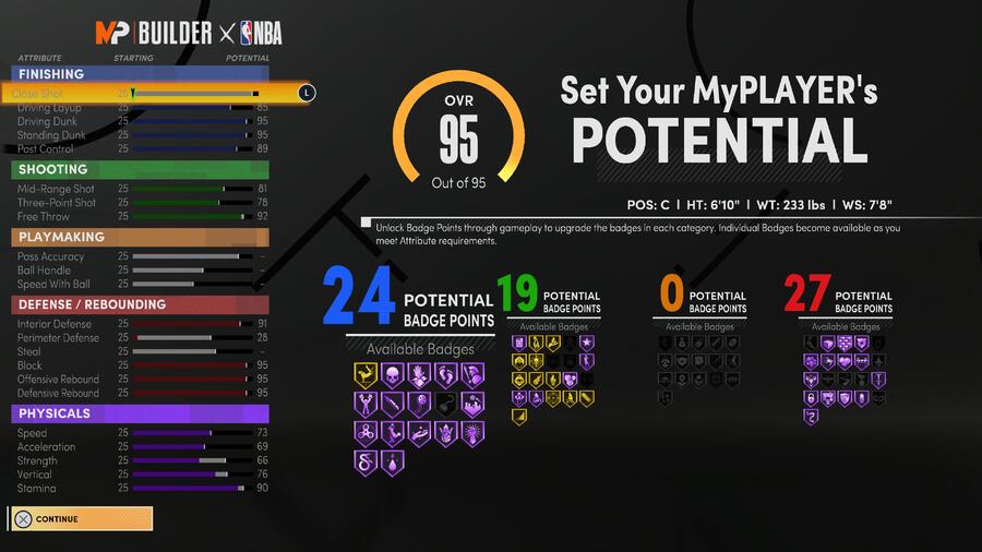 NBA 2K21 Best PS5 Center Build Attributes