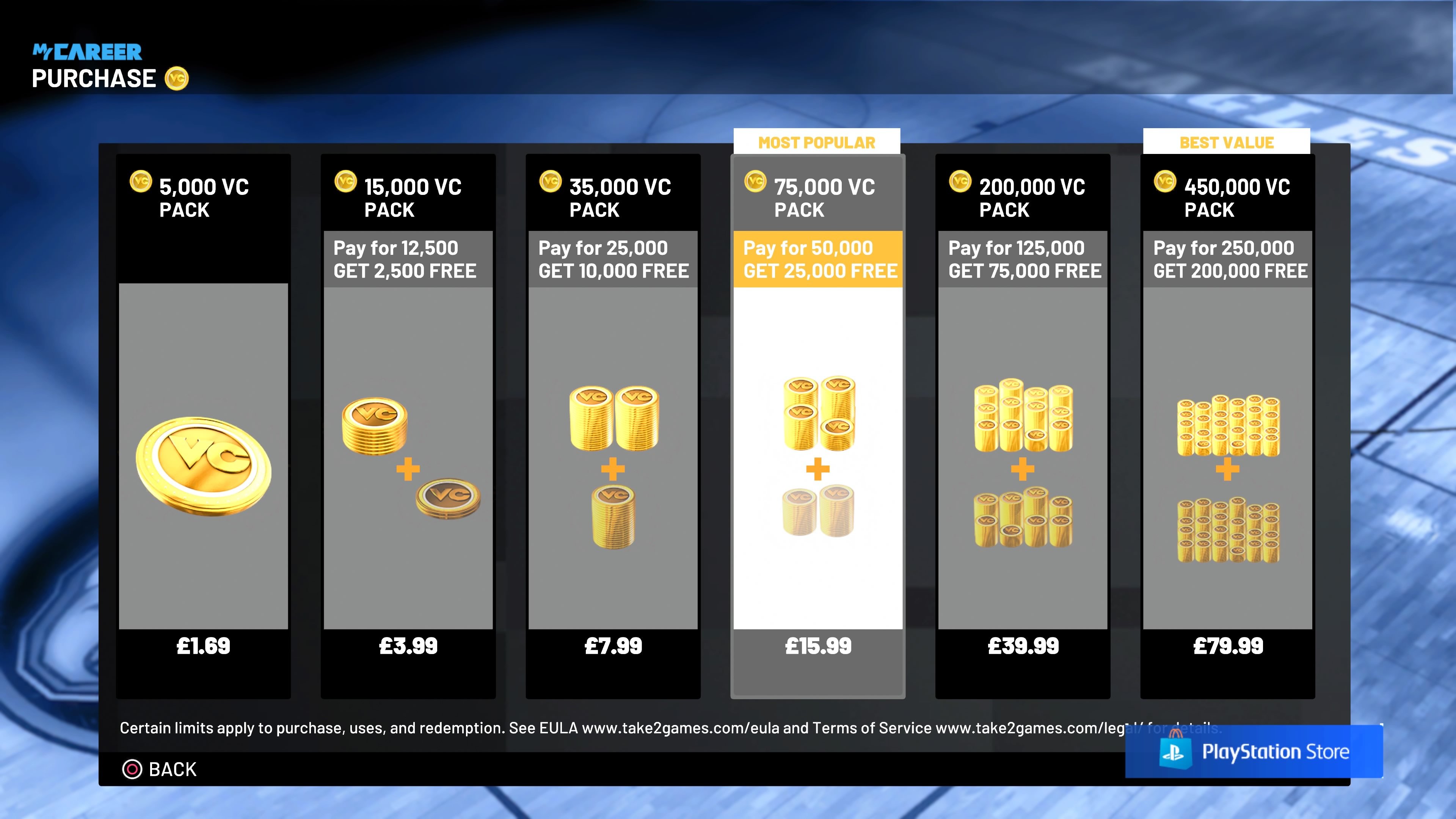 nba 2k20 vc prices xbox one