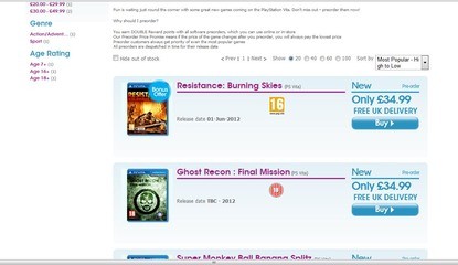 Retailer Lists Ghost Recon: Final Mission for Vita