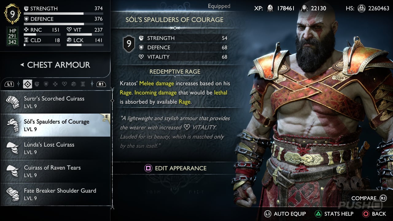 God of War Ragnarök best armor sets, including best early armor