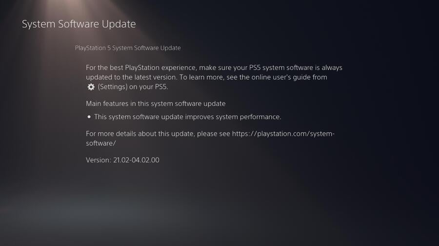 PS5 Firmware Update 21.02-04.02.00