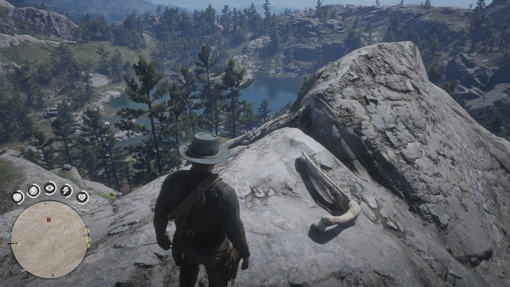 what are the dinosaur bones usually found by in red dead redemption 2