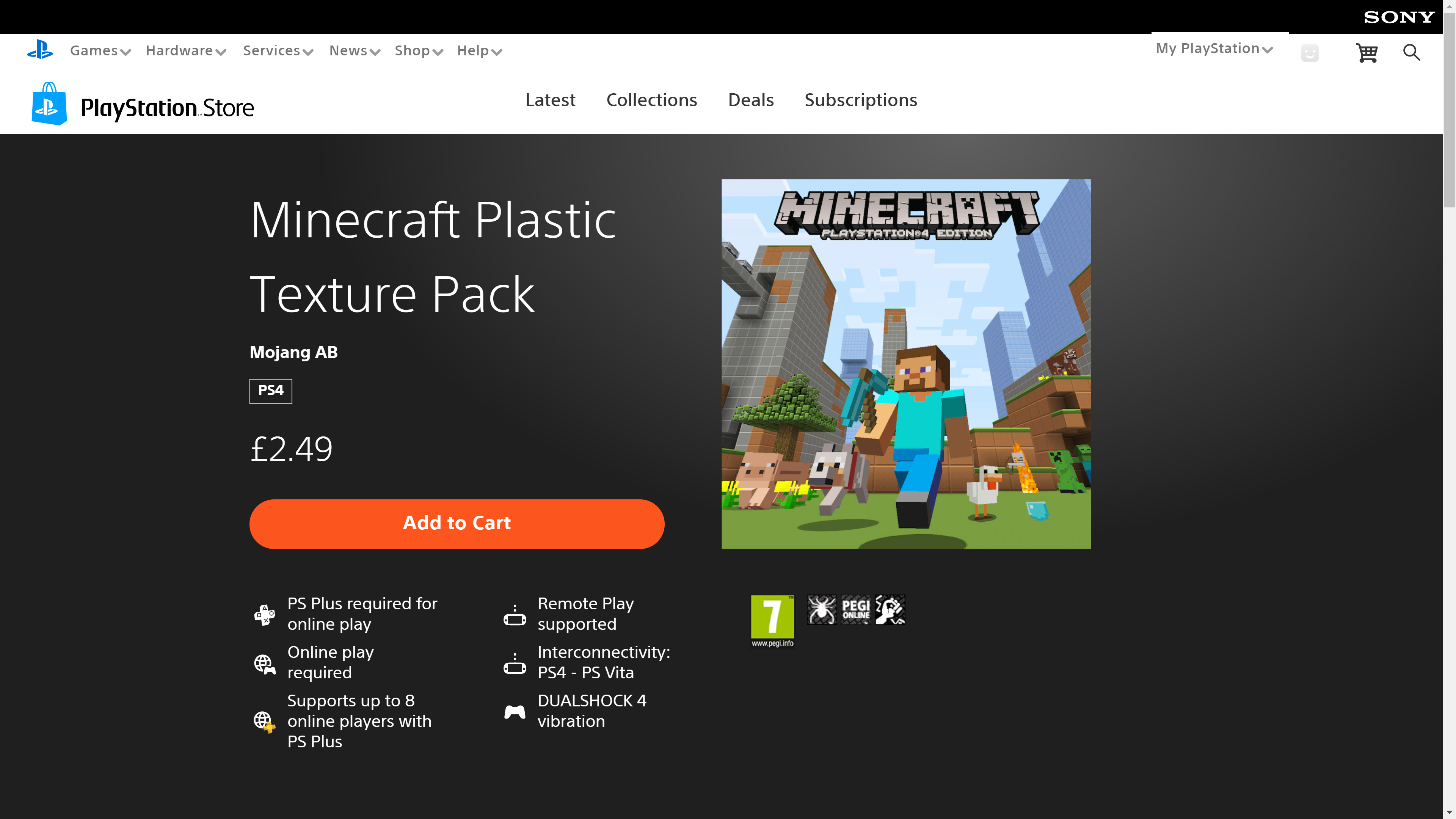 minecraft ps4 ps store