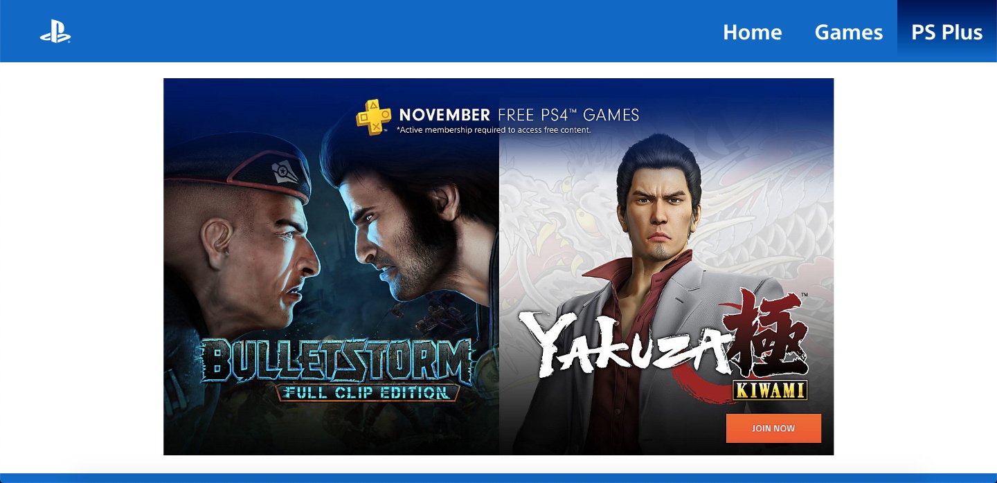 PS Plus free games for November released early, include Yakuza Kiwami and  Bulletstorm - Neowin