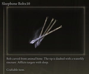 Elden Ring: All Crafting Recipes - Arrows/Bolts - Sleepbone Bolt x10