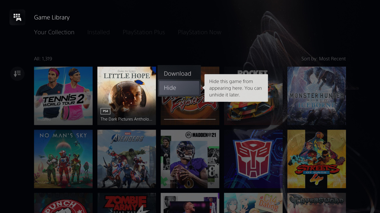 How to Hide Games From Your PS5 Games Library 