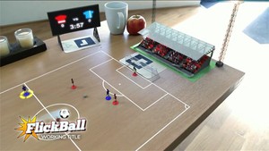 Flickball turns your table-top into a virtual football pitch.