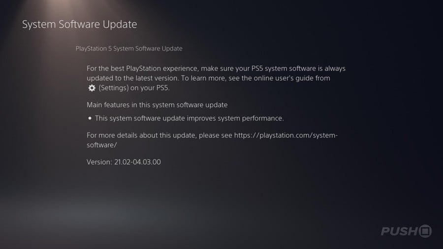 PS5 Firmware Update