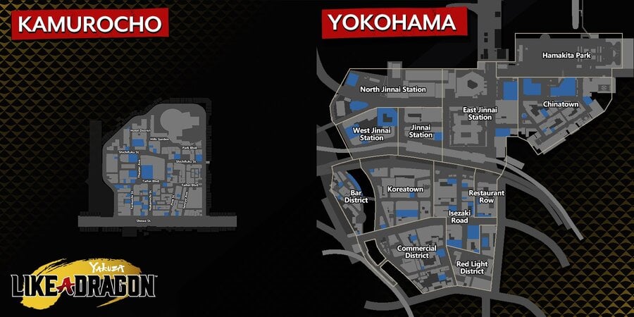 Yakuza Like a Dragon Yokohama Map