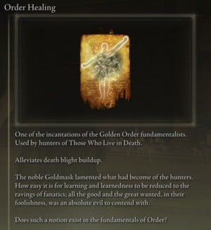 Elden Ring: Support Incantations - Order Healing