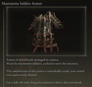 Elden Ring: All Partial Armour Sets - Marionette Soldier Set - Marionette Soldier Armor