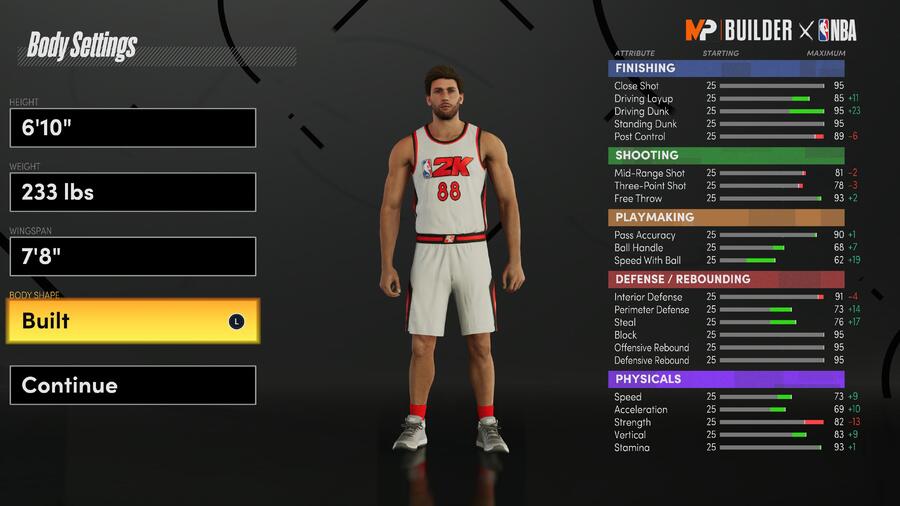 NBA 2K21 Best PS5 Center Build Body Settings