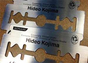 Hideo Kojima's too cool for paper-based business cards.