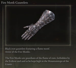 Elden Ring: All Full Armour Sets - Fire Monk Set - Fire Monk Gauntlets
