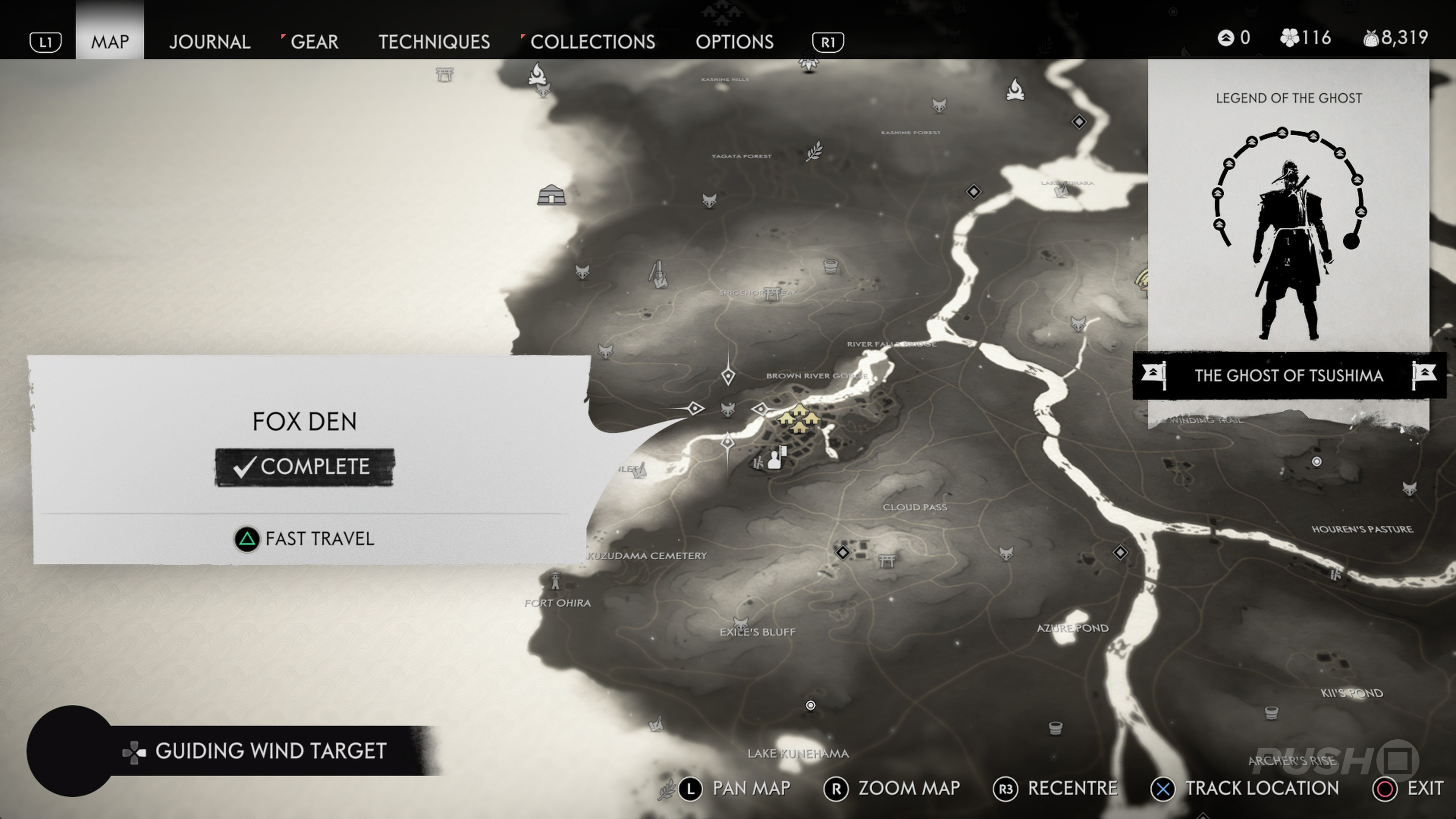 ghost of tsushima fox den locations map